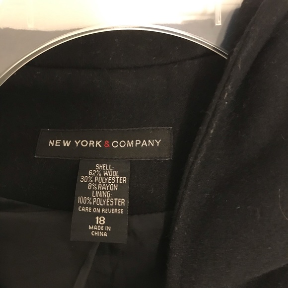 Wool and polyester black coat - Picture 3 of 4